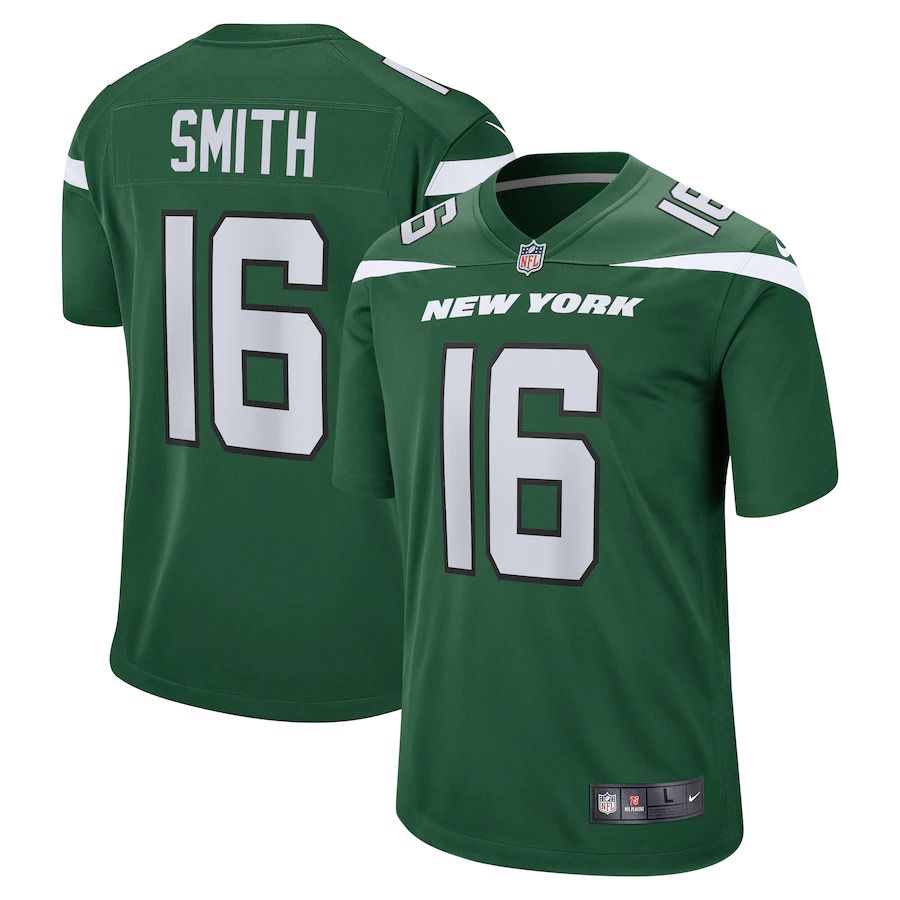 Men New York Jets #16 Jeff Smith Nike Gotham Green Game NFL Jersey->new york jets->NFL Jersey